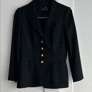 Rena Lange Black Blazer with Gold Accents